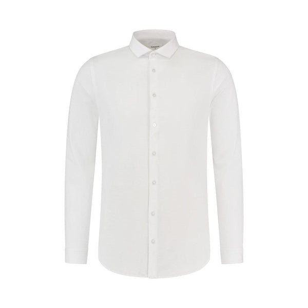 Melange basic shirt-Purewhite-Mansion Clothing