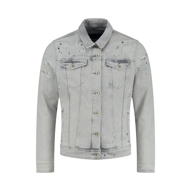 Paint Splattered Denim Jacket-Purewhite-Mansion Clothing